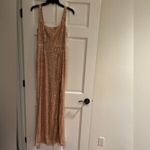 Club l london rose gold sequin dress maxi dress
